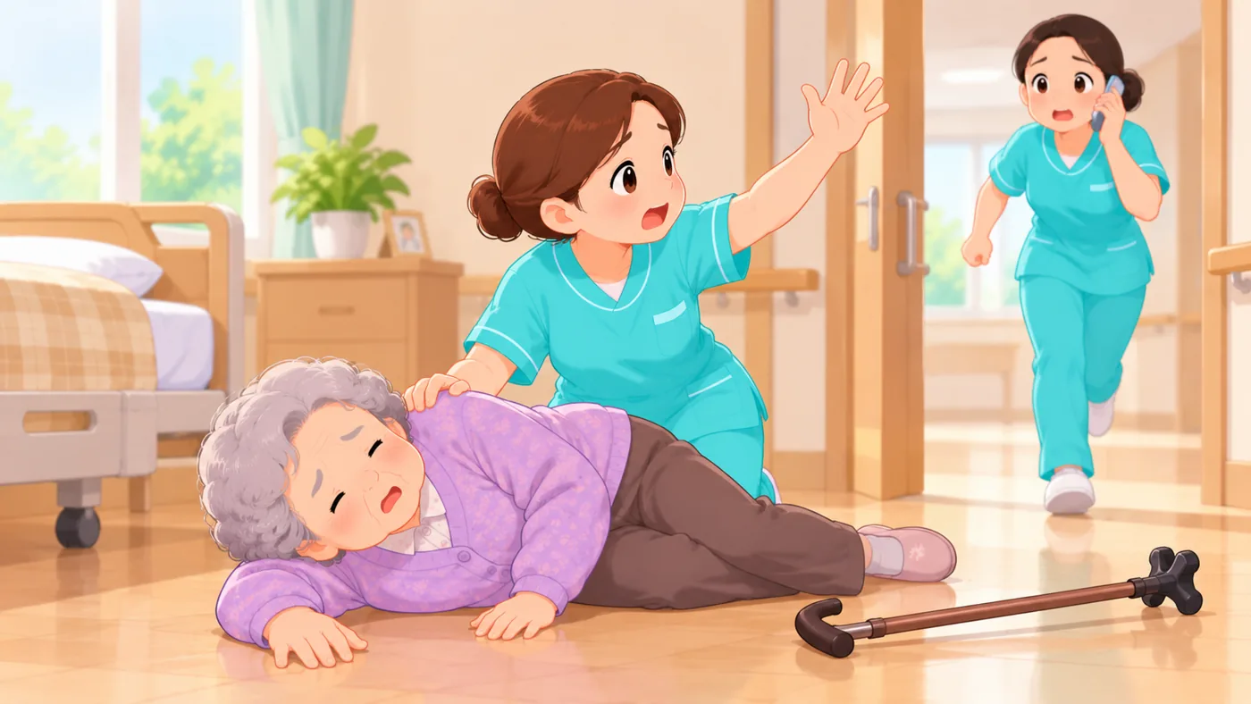 곁을 지키며 큰 소리로 도움을 요청합니다.